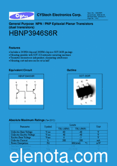 Cystech Electonics HBNP3946S6R datasheet