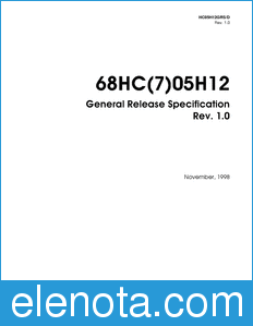 Motorola HC05H12GRS datasheet