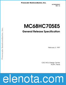 Freescale HC705E5GRS datasheet