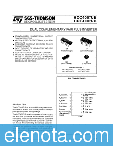 SGS-THOMSON HCC4007UB datasheet