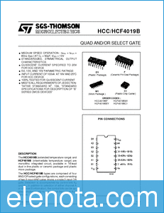 SGS-THOMSON HCC4019 datasheet