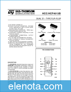 SGS Thomson Microelectronics HCC/HCF4013B datasheet