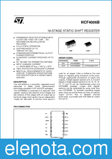 STMicroelectronics HCF4006BEY datasheet