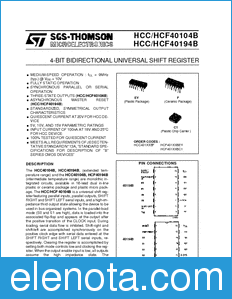 STMicroelectronics HCF40104BEY datasheet