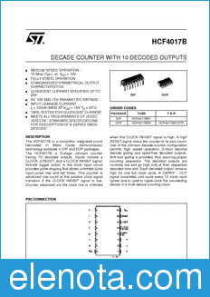 STMicroelectronics HCF4017BEY datasheet