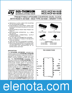 STMicroelectronics HCF40192BEY datasheet