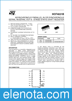 STMicroelectronics HCF4021BEY datasheet