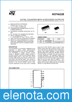 STMicroelectronics HCF4022BEY datasheet