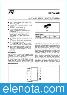 STMicroelectronics HCF4031BEY datasheet