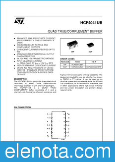 STMicroelectronics HCF4041UBEY datasheet