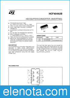 STMicroelectronics HCF4049UBEY datasheet