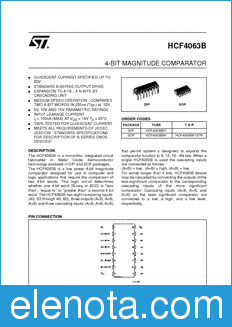 STMicroelectronics HCF4063BEY datasheet