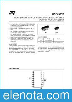 STMicroelectronics HCF4555BEY datasheet
