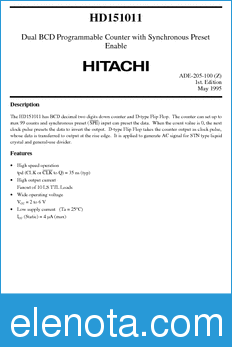 Hitachi HD151011 datasheet
