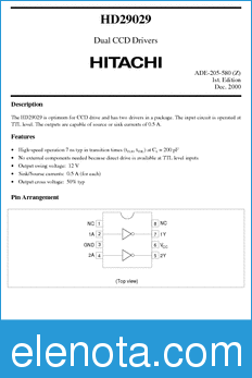 Hitachi HD29029 datasheet