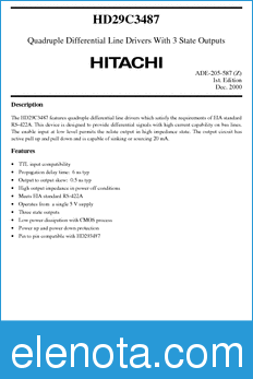 Hitachi HD29C3487 datasheet