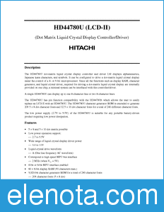 Hitachi HD44780U datasheet