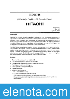 Hitachi HD66728 datasheet