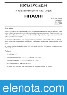 Hitachi HD74ALVC162244 datasheet