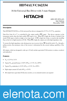 Hitachi HD74ALVC162334 datasheet