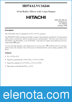 Hitachi HD74ALVC16244 datasheet