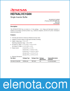 Renesas HD74ALVC1G04 datasheet