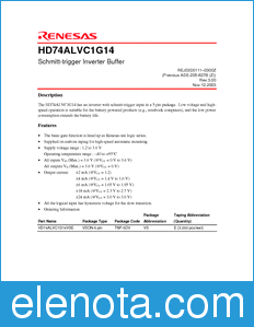 Renesas HD74ALVC1G14 datasheet