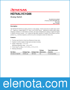 Renesas HD74ALVC1G66 datasheet