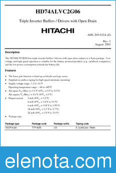 Hitachi HD74ALVC2G06 datasheet