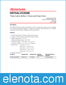 Renesas HD74ALVC2G06 datasheet