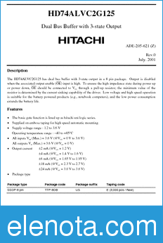 Hitachi HD74ALVC2G125 datasheet