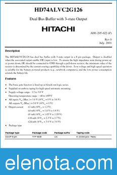 Hitachi HD74ALVC2G126 datasheet