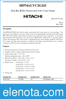 Hitachi HD74ALVC2G241 datasheet