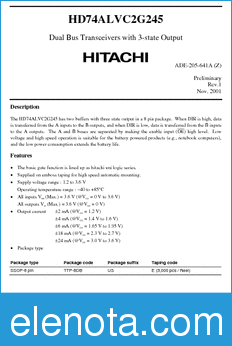 Hitachi HD74ALVC2G245 datasheet
