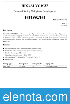 Hitachi HD74ALVC2G53 datasheet