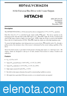 Hitachi HD74ALVCH162334 datasheet