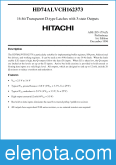 Hitachi HD74ALVCH162373 datasheet