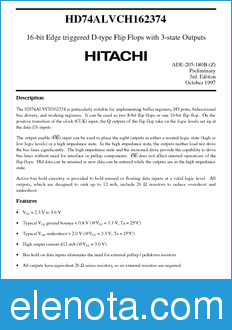 Hitachi HD74ALVCH162374 datasheet