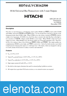Hitachi HD74ALVCH162500 datasheet