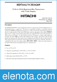 Hitachi HD74ALVCH16269 datasheet