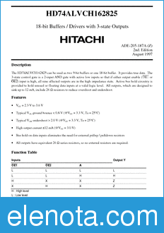 Hitachi HD74ALVCH162825 datasheet