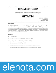 Hitachi HD74ALVCH162827 datasheet