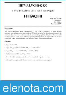 Hitachi HD74ALVCH162830 datasheet