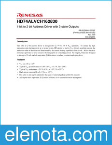 Renesas HD74ALVCH162830 datasheet
