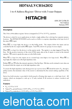 Hitachi HD74ALVCH162832 datasheet