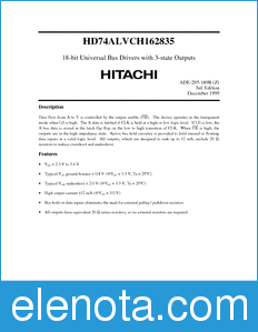 Hitachi HD74ALVCH162835 datasheet
