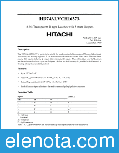 Hitachi HD74ALVCH16373 datasheet