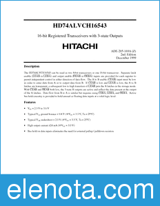 Hitachi HD74ALVCH16543 datasheet