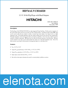 Hitachi HD74ALVCH16820 datasheet