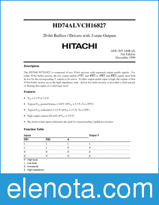 Hitachi HD74ALVCH16827 datasheet